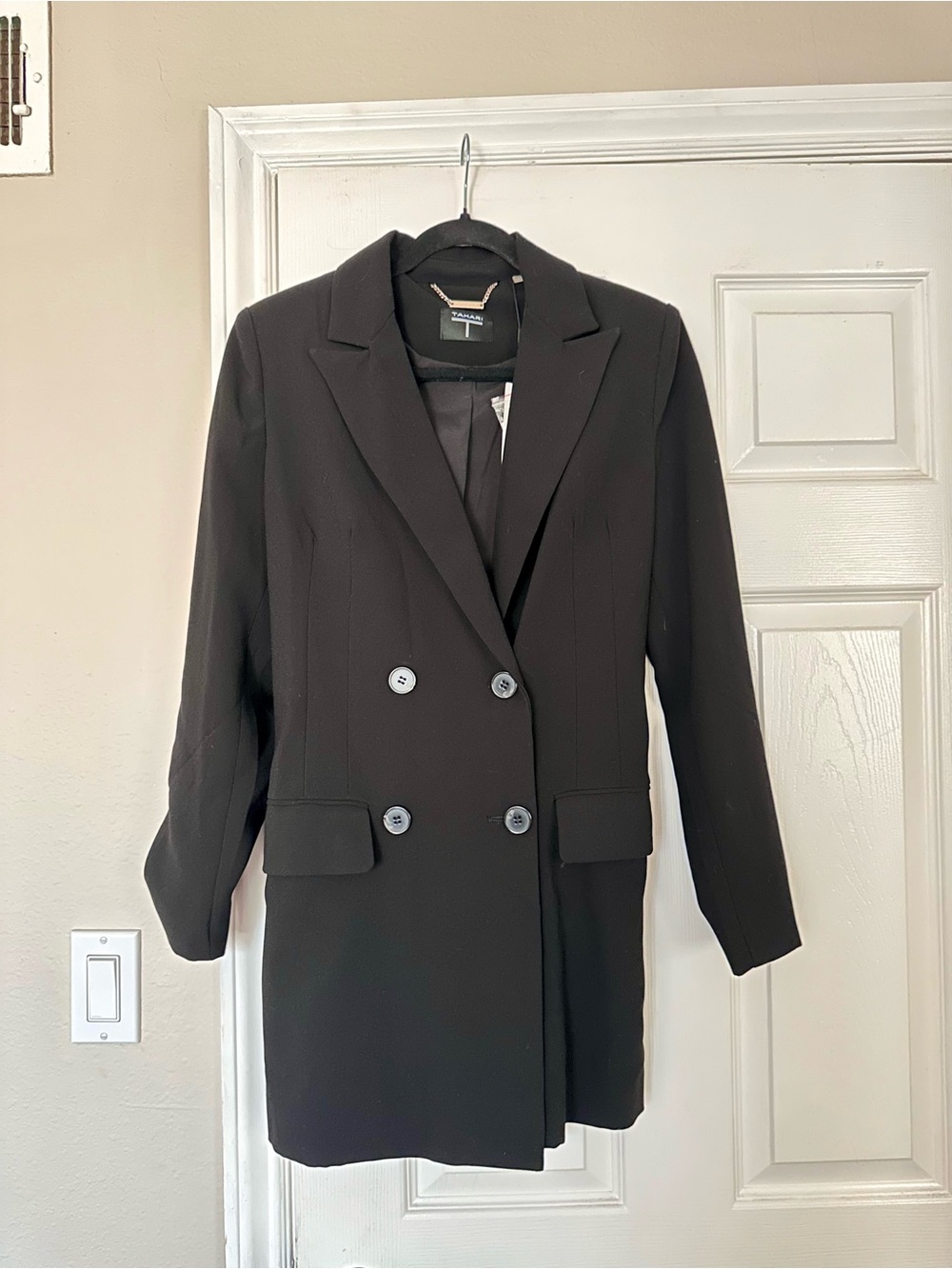 Nwt TAHARI Black Double-Breasted Women's Blazer Coat